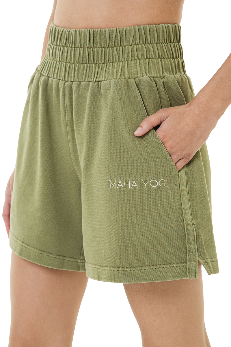 Calathea French Terry Shorts - Forest Green